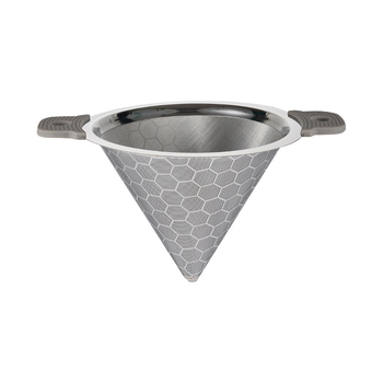 Filtru de ceai din oțel inoxidabil, mare, pentru ceai cu lapte și lapte de soia, conic, 304, mâner dublu