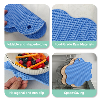 Protecție din silicon termorezistentă pentru masă, suport pentru oale, farfurii și căni, anti-arzare, stil modern minimalist