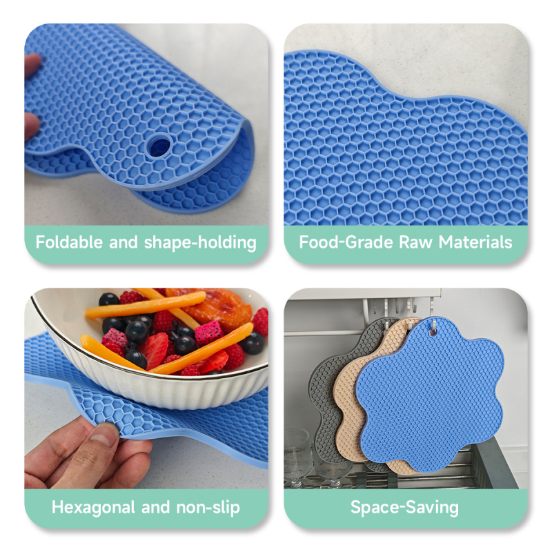 Protecție din silicon termorezistentă pentru masă, suport pentru oale, farfurii și căni, anti-arzare, stil modern minimalist