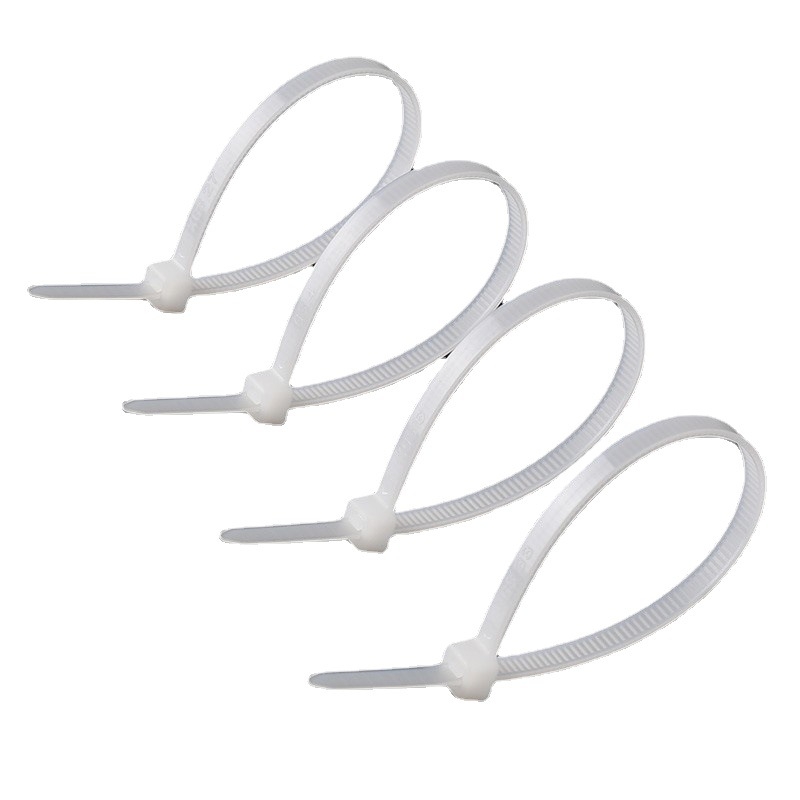 Legătură pentru cabluri din nailon, multifuncțională și transparentă, auto-blocantă și ignifugă, 4,6×250 mm, albă, pachet 1000 bucăți