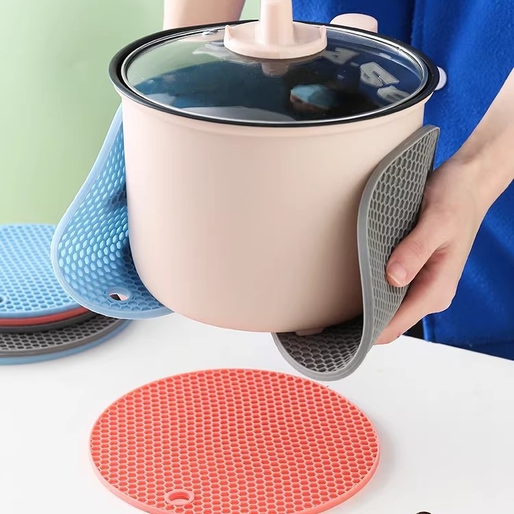 Protecție din silicon termorezistent, rotundă, stil Nordic, pentru oale, castroane, boluri și căni