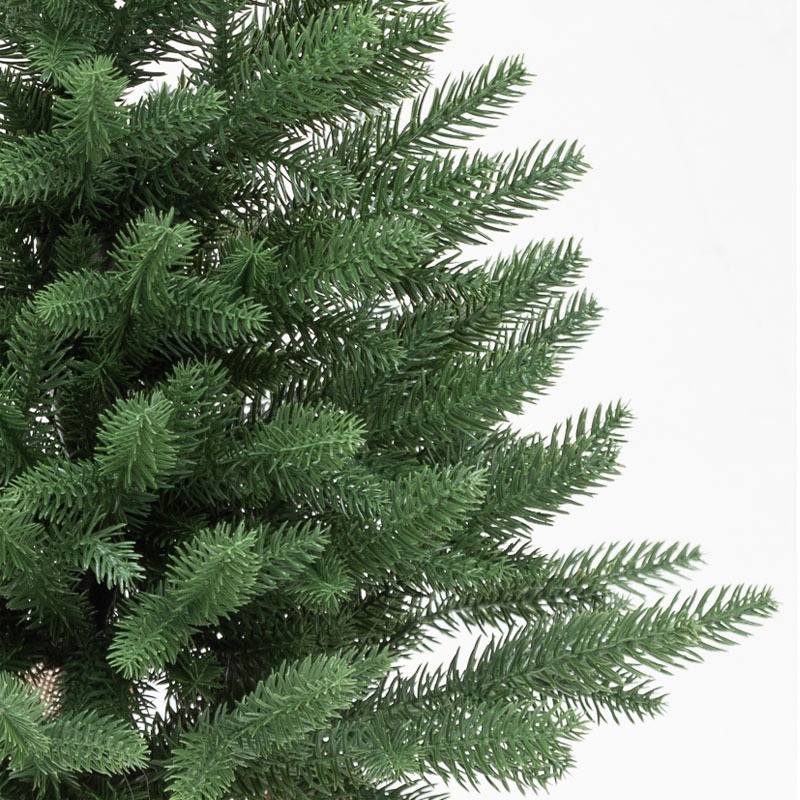Brad de Crăciun artificial pentru birou – decor de masă, bază din plastic verde, din bumbac și in