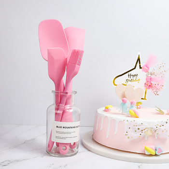 Set spatule silicon pentru coacere, rezistent la temperaturi înalte – include spatule mari și mici, pensulă pentru ulei și lamă