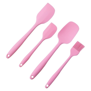Set spatule silicon pentru coacere, rezistent la temperaturi înalte – include spatule mari și mici, pensulă pentru ulei și lamă