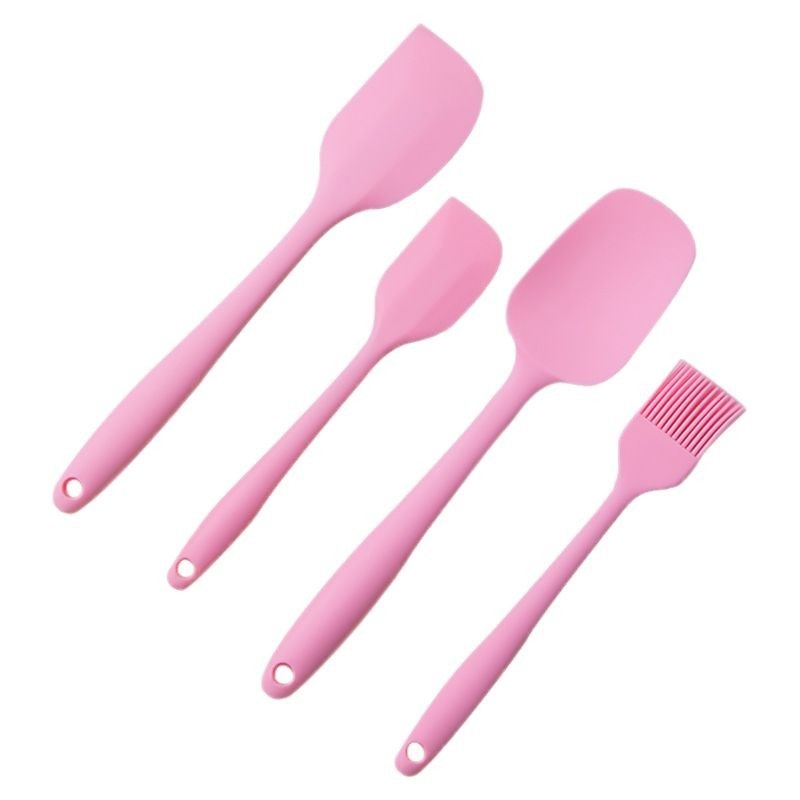 Set spatule silicon pentru coacere, rezistent la temperaturi înalte – include spatule mari și mici, pensulă pentru ulei și lamă