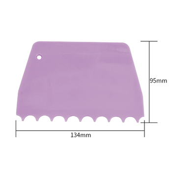 Set din plastic, trei piese, cu dinți trapezoidali mici, mari și rotunzi, pentru cremă de tort – unealtă de decorare