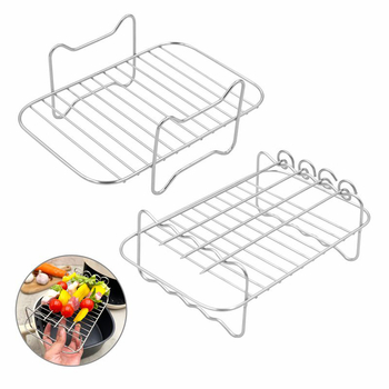 Raft pentru grătar cu 4 brațe, raft dublu pentru friteuza cu aer, raft de aburi din oțel inoxidabil, accesoriu pentru bucătărie casnică, protecție împotriva arsurilor