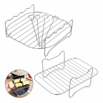 Raft pentru grătar cu 4 brațe, raft dublu pentru friteuza cu aer, raft de aburi din oțel inoxidabil, accesoriu pentru bucătărie casnică, protecție împotriva arsurilor