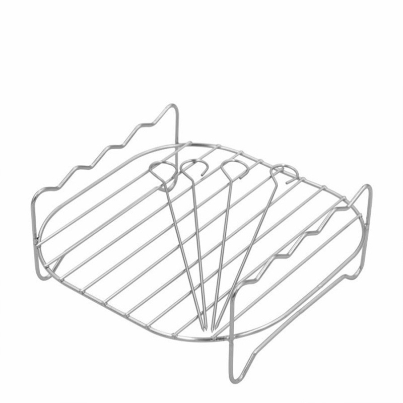 Raft pentru grătar cu 4 brațe, raft dublu pentru friteuza cu aer, raft de aburi din oțel inoxidabil, accesoriu pentru bucătărie casnică, protecție împotriva arsurilor
