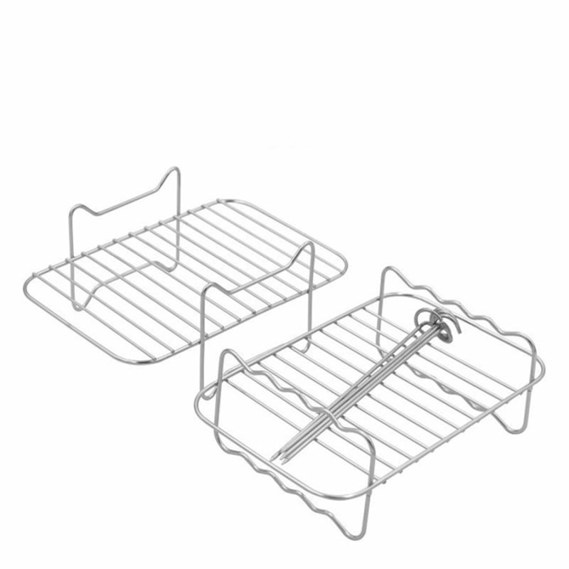 Raft pentru grătar cu 4 brațe, raft dublu pentru friteuza cu aer, raft de aburi din oțel inoxidabil, accesoriu pentru bucătărie casnică, protecție împotriva arsurilor