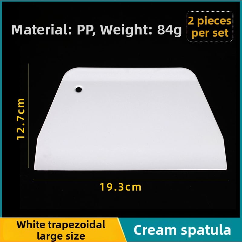 Veľká trapezovitá špachtľa a rezák – potravinárska PP plast, kuchynský nástroj na pečenie pre torty, krém, cesto a ryžové rolky