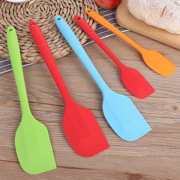 Spatulă din silicon pentru copt – rezistentă la temperaturi înalte, spatulă all-in-one pentru amestecare, întins crema și aluatul, pentru prăjituri