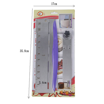 Spatulă din oțel inoxidabil, reglabilă pe înălime, pentru netezirea cremei pe tort, cu scară