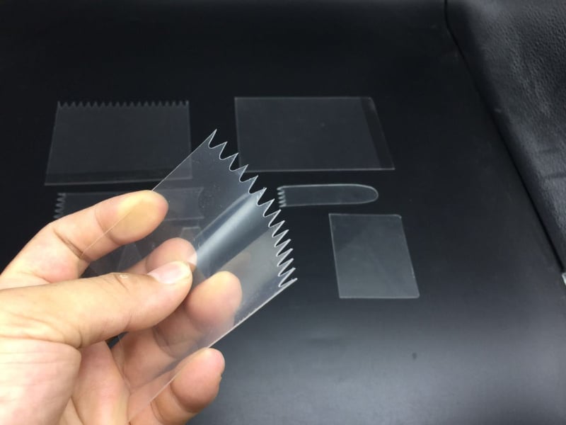 Set de 9 spatule din plastic transparent pentru decorarea prăjiturilor