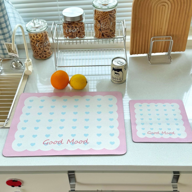 Kitchen Lele Covorașe de masă cu model Cartoon, rezistente la căldură pentru oale, boluri și farfurii — formă neregulată, material PS