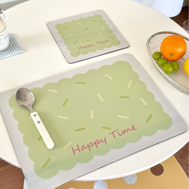 Kitchen Lele Covorașe de masă cu model Cartoon, rezistente la căldură pentru oale, boluri și farfurii — formă neregulată, material PS