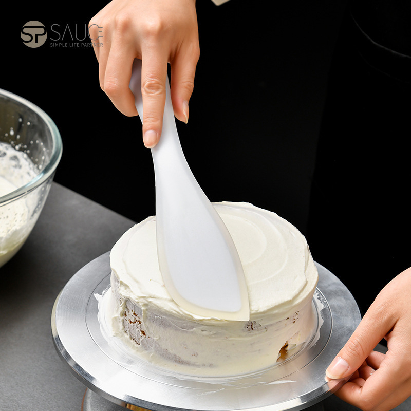 Spatulă din silicon, într-o singură piesă, rezistentă la temperaturi înalte, pentru torturi și creme – ustensilă de coacere