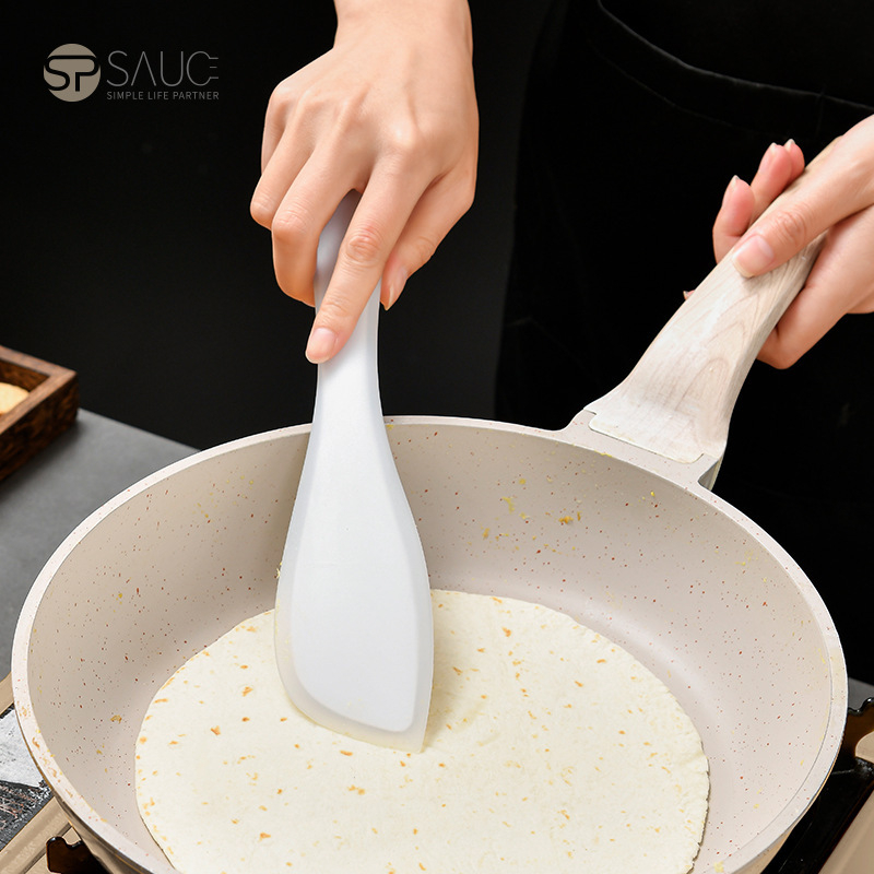 Spatulă din silicon, într-o singură piesă, rezistentă la temperaturi înalte, pentru torturi și creme – ustensilă de coacere