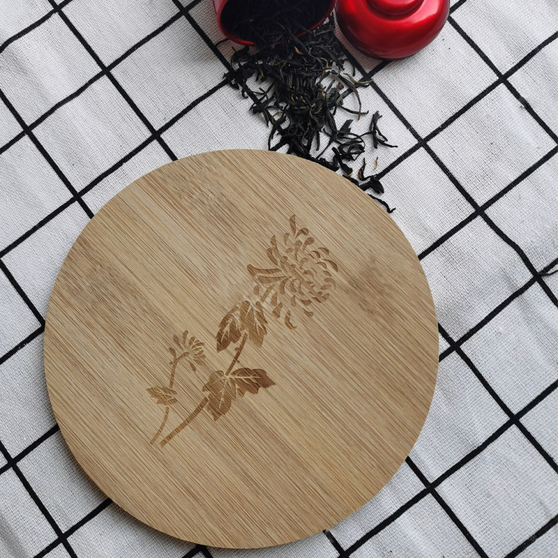 Placemats circular bambus cu model floral pentru masă, suport pentru pahare și ceai, izolație termică, rezistent la temperaturi înalte