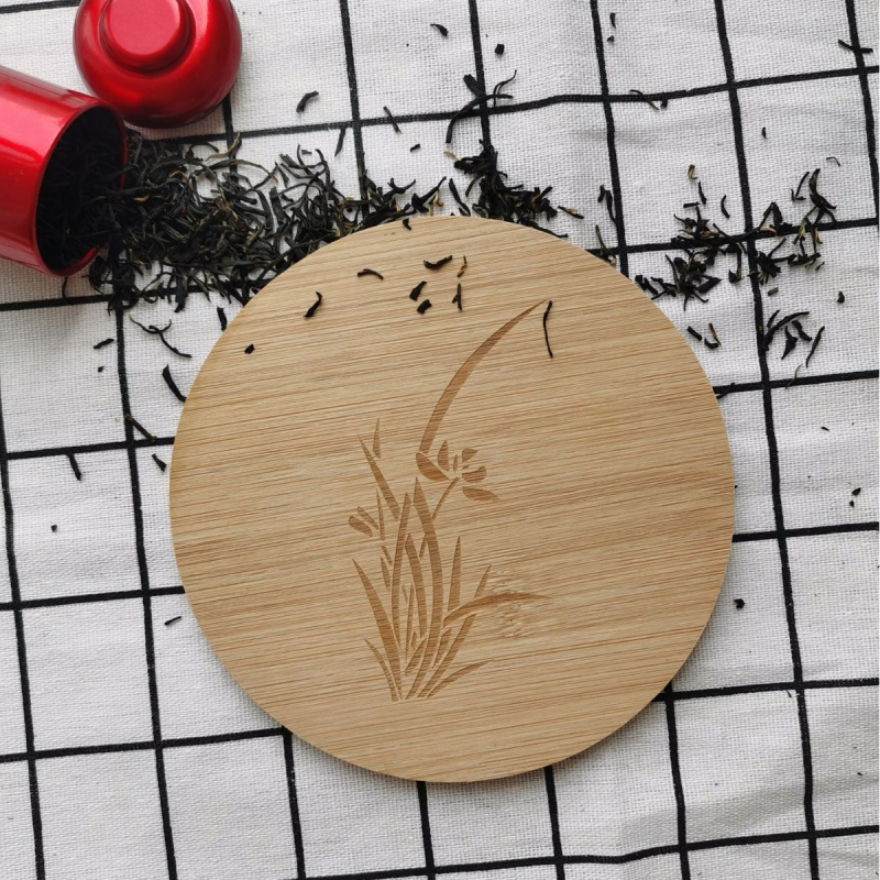 Placemats circular bambus cu model floral pentru masă, suport pentru pahare și ceai, izolație termică, rezistent la temperaturi înalte