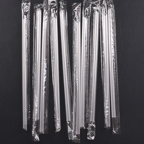 Jednokratne, pojedinačno pakirane slamke za sok, tanke, duljine 15 cm, 19 cm, 21 cm, 23 cm, prozirne, za Bubble Tea napitke