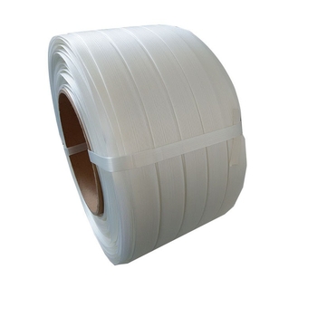 Bandă de ambalare din fibră de poliester, albă, manuală, 19 mm, cu rezistență înaltă