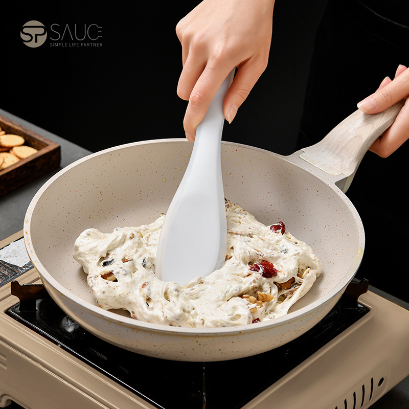 Spatulă din silicon cu scraper integrat, rezistentă la temperaturi înalte, pentru cremă de tort și amestecare în coacere