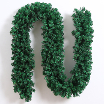 Ghirlandă de Crăciun, 2,7 m, PVC, cu fulgi de zăpadă flock, decor pentru ușă, interior