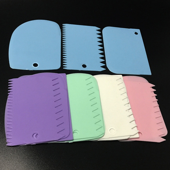 Set spatule colorate pentru cremă de tort, 3 bucăți, cu cuțit de tăiere, instrument din plastic pentru decorare