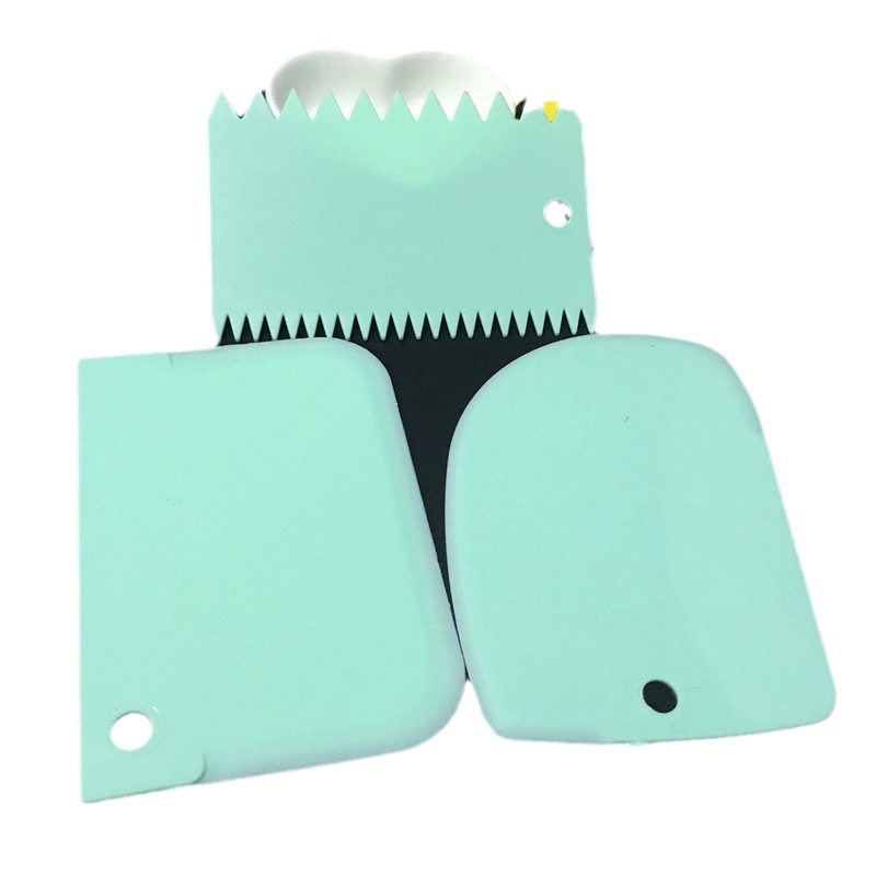 Set spatule colorate pentru cremă de tort, 3 bucăți, cu cuțit de tăiere, instrument din plastic pentru decorare