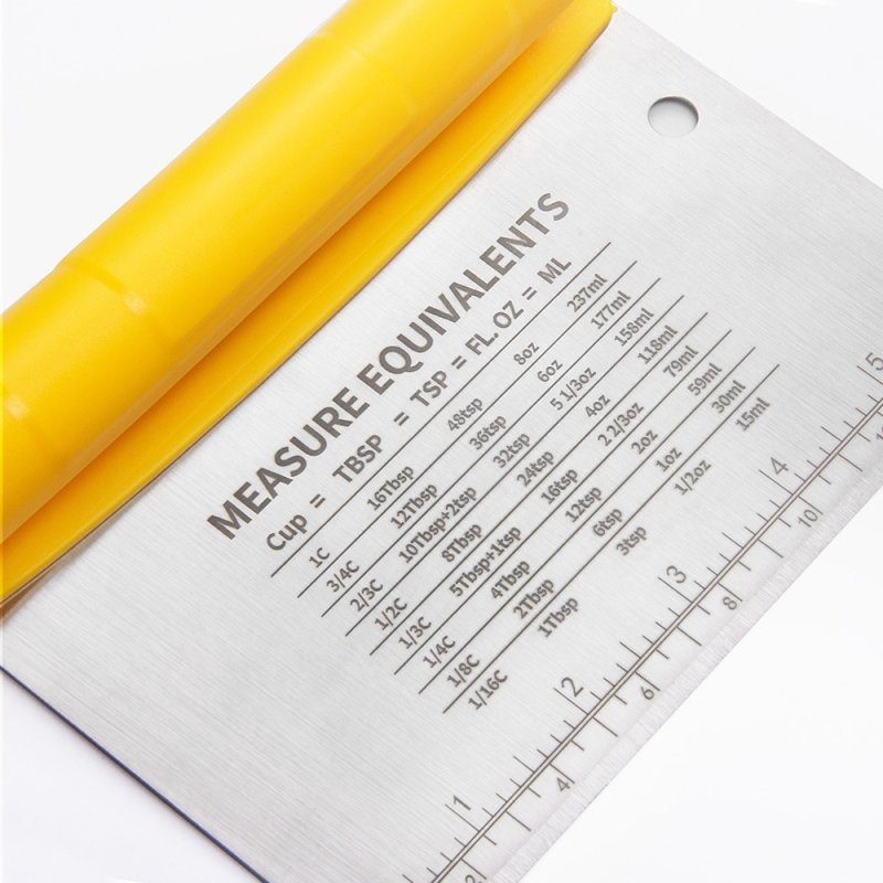430 oțel inoxidabil, mâner rotativ cu scară, cuțit pentru aluat, spatulă de copt, divizor de aluat, multifuncțional