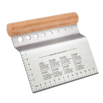 Cuțit curbat din oțel inoxidabil cu scară, tăietor pentru aluat și făină, instrument de decojit vanilie, ustensile de cofetărie