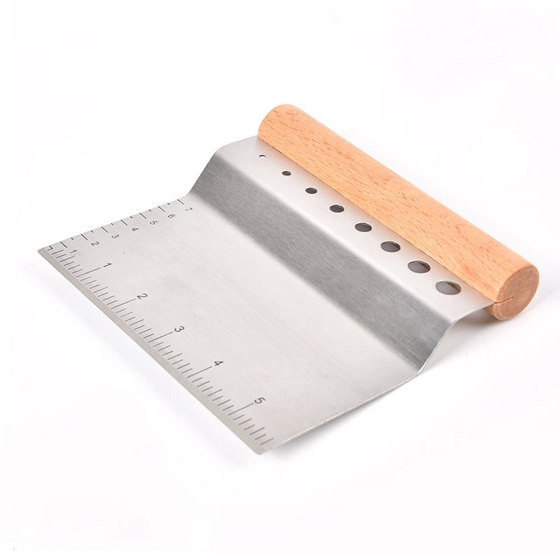 Cuțit curbat din oțel inoxidabil cu scară, tăietor pentru aluat și făină, instrument de decojit vanilie, ustensile de cofetărie