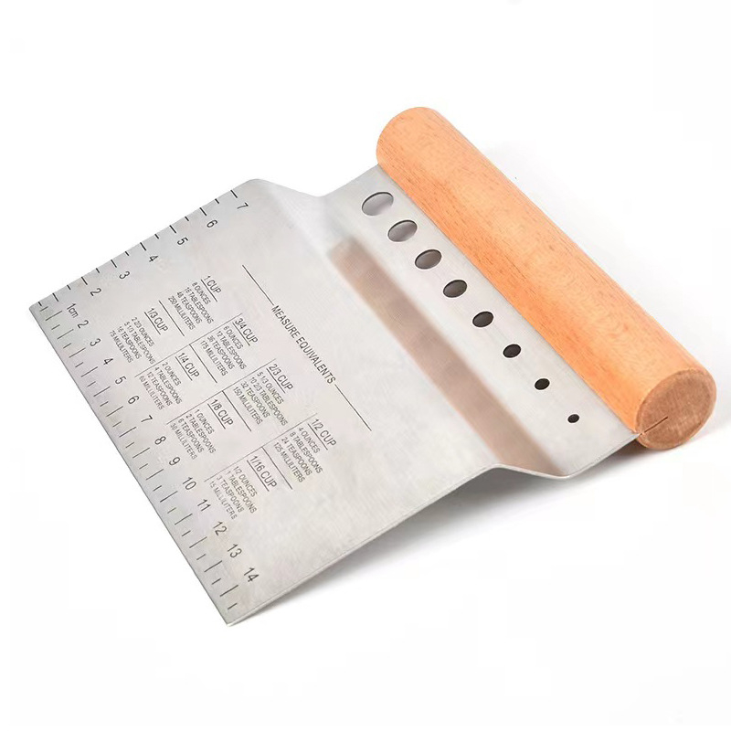 Cuțit curbat din oțel inoxidabil cu scară, tăietor pentru aluat și făină, instrument de decojit vanilie, ustensile de cofetărie