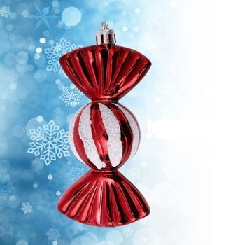 Ornament de Crăciun cu bomboană electroplatinată, decor pentru brad, colorat, 11,5 cm