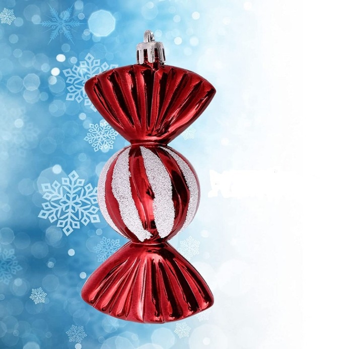 Ornament de Crăciun cu bomboană electroplatinată, decor pentru brad, colorat, 11,5 cm