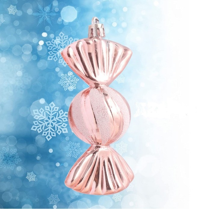 Ornament de Crăciun cu bomboană electroplatinată, decor pentru brad, colorat, 11,5 cm