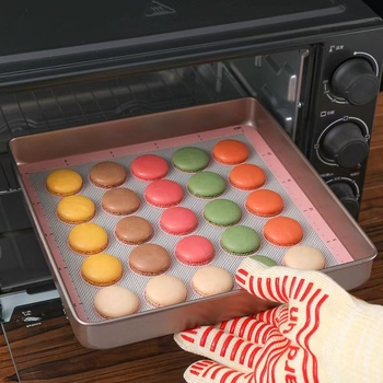 Covoraș de silicon roz pentru copt, de calitate alimentară, pentru macarons și fursecuri