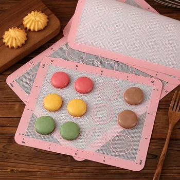 Covoraș de silicon roz pentru copt, de calitate alimentară, pentru macarons și fursecuri