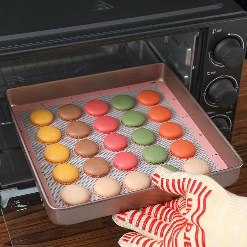 Covoraș de silicon roz pentru copt, de calitate alimentară, pentru macarons și fursecuri
