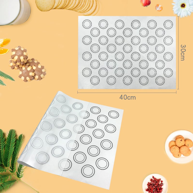 Covoraș din silicon pentru frământat, 30×40 cm, cu fibră de sticlă, suprafață pentru întins macarons, antiaderent pentru cuptor