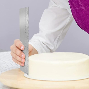 Spatulă din oțel inoxidabil pentru cremă cu riglă de măsurare, spatulă pentru modele de tort, pentru cofetărie DIY
