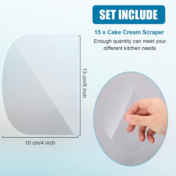 Spatula transparentă pentru cremă de tort, unealtă de patiserie, semi-cerc