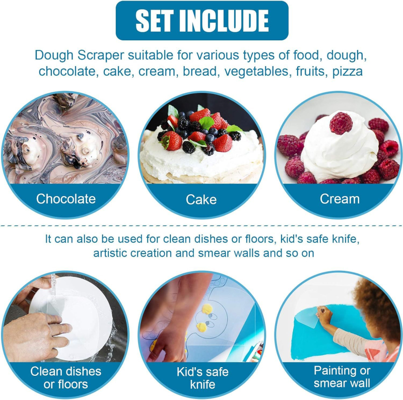 Spatula transparentă pentru cremă de tort, unealtă de patiserie, semi-cerc