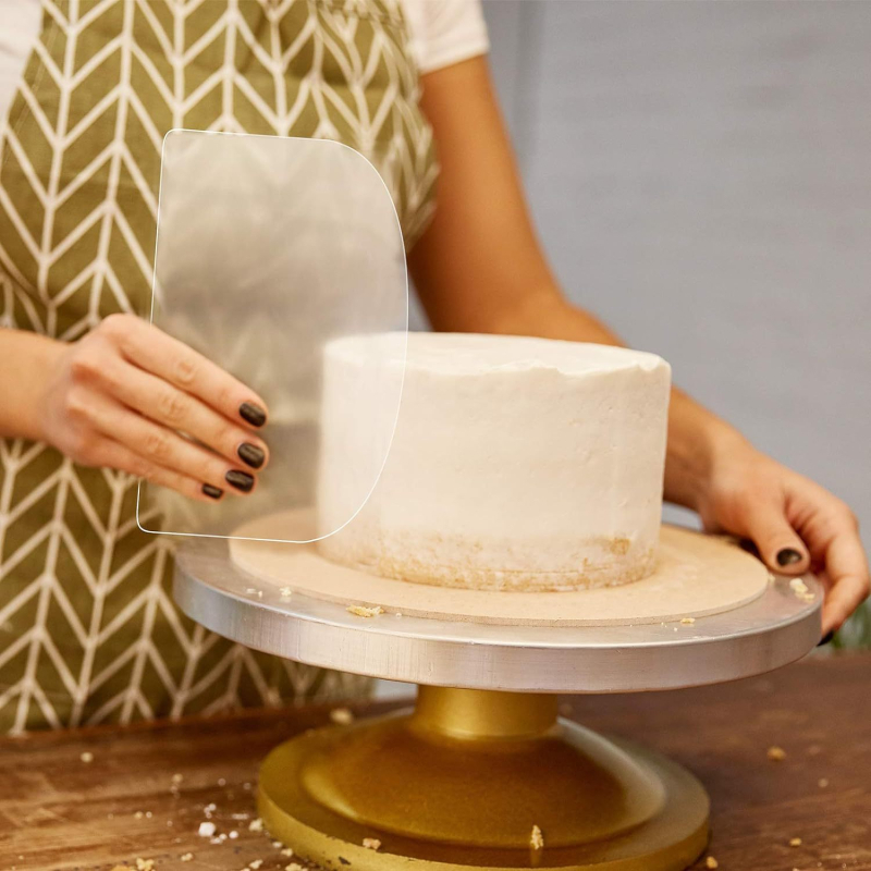 Spatula transparentă pentru cremă de tort, unealtă de patiserie, semi-cerc