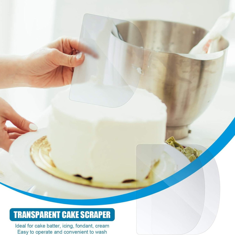 Spatula transparentă pentru cremă de tort, unealtă de patiserie, semi-cerc