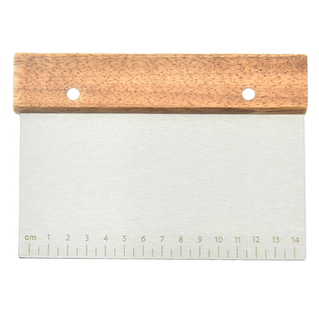 Cuțit pentru aluat din oțel inoxidabil, cu scară gradată și mâner din lemn, spatulă pentru aluat, spatulă pentru tăițeii de orez, cuțit pentru tort, accesorii de copt