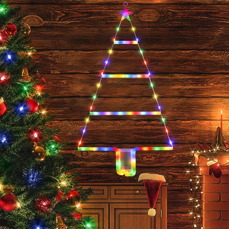 Lumini LED în formă de scară pentru Crăciun, solare, iluminare decorativă pentru dormitor