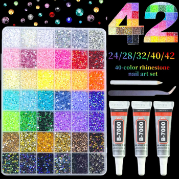 Set kristala za nokte 3/4/5 mm, 40 boja, velika kapaciteta, AB kristali od smole za DIY nakit