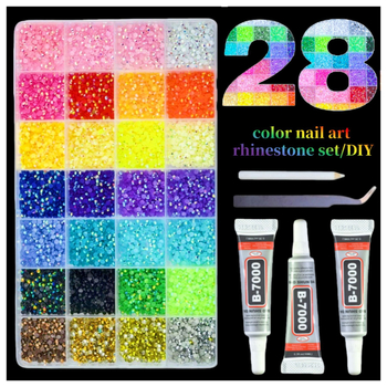 Set kristala za nokte 3/4/5 mm, 40 boja, velika kapaciteta, AB kristali od smole za DIY nakit